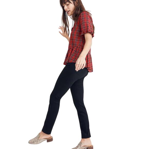 NWT MADEWELL Women’s Studio Ruffle-Hem top Red Clanton Plaid medium - Picture 2 of 6